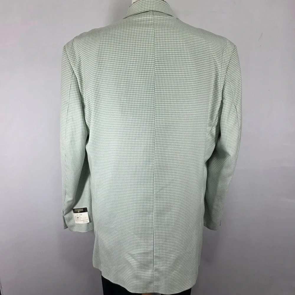 Stacy Adams‎ Men's Sport Coat Blazer Three Button Teal Green Peak Poly 44L NEW